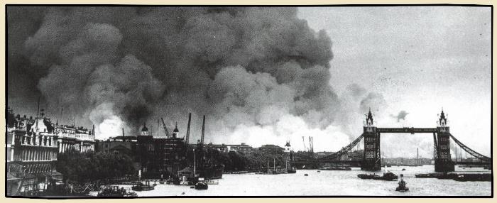 Londres bombardée en septembre 1940