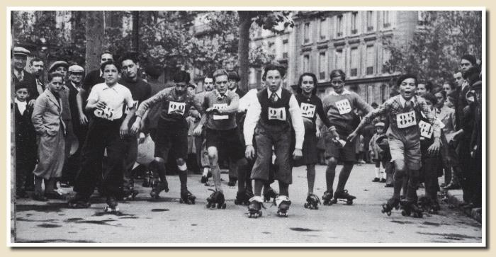 concours de patin à roulette à Paris en 1936