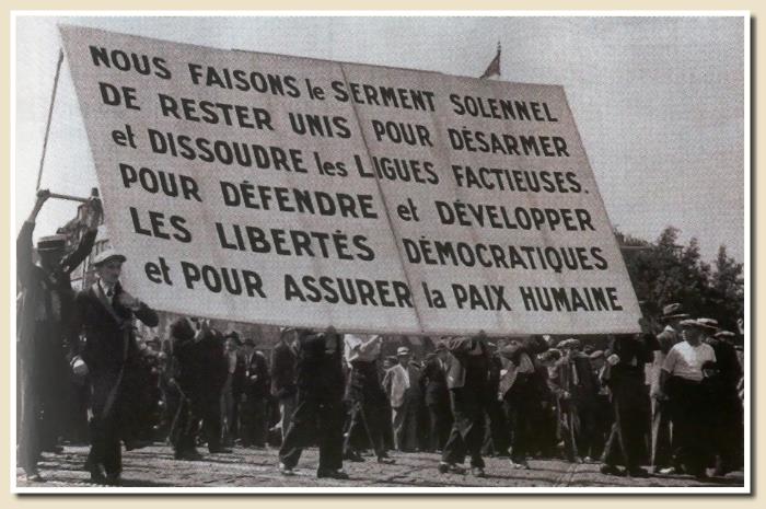 le serment du Front populaire le 14 juillet 1935